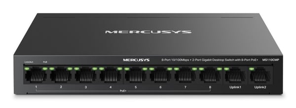 Mercusys MS110CMP, Fast Ethernet (10/100), Full tosidig, Strøm over Ethernet (PoE), Kan monteres på vegg