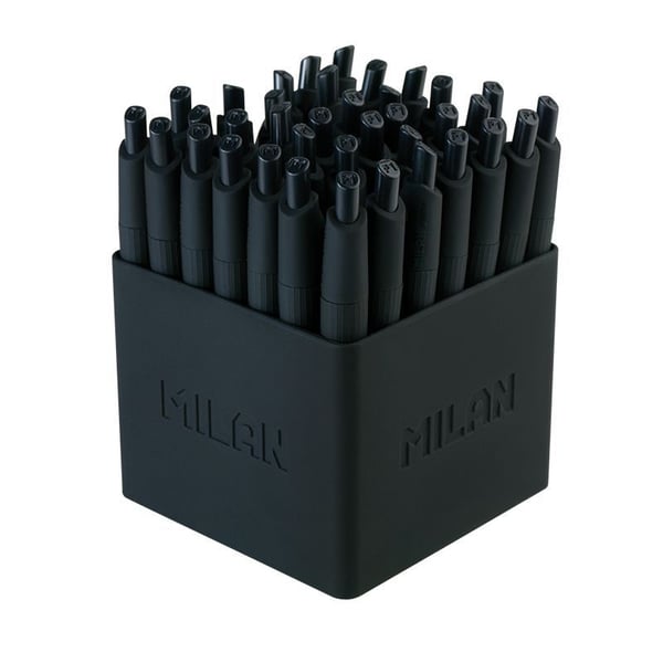 Milan 176531140, Klips, Tynn spiss, Sort, 40 stykker