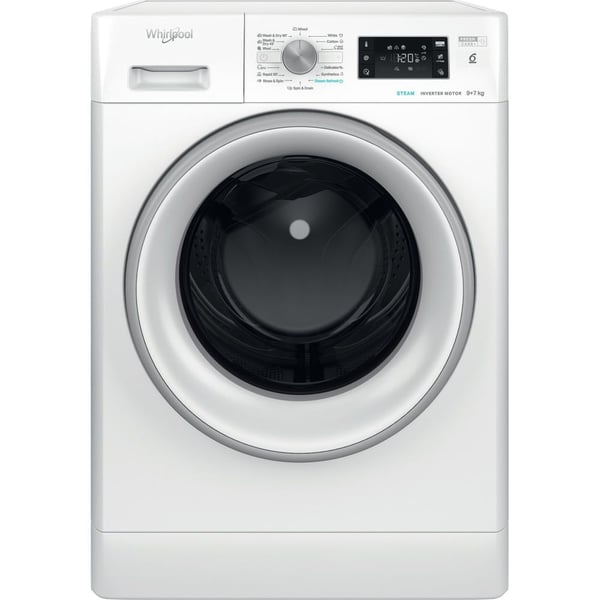 Whirlpool FFWDB 976258 SV EE, Frontmatad, Fristående, Vit, Vänster, 7 kg, 1551 RPM