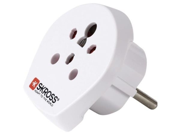 Skross AV Travel Adapter Intia Israel Tanska Eurooppa - Lähtö, tyyppi Pistoke suojakoskettimella (tyyppi F, CEE 7/7)