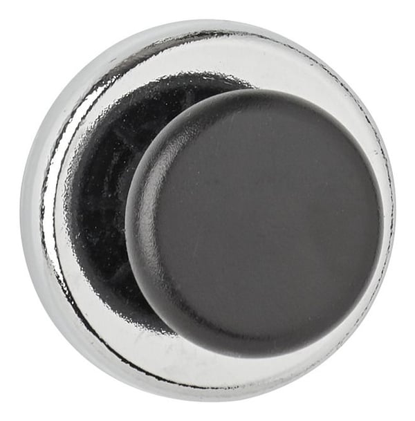 MAUL kraftmagnet med håndtaksknapp, 38 mm, holdekraft: 5 kg, sølv / svart, diameter: 38 mm / høyde: 24 mm, - 1 stk (6154896)