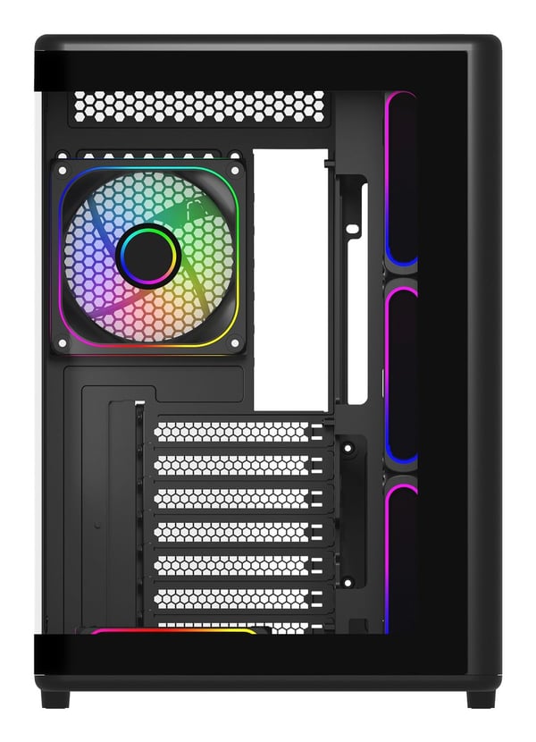Cooler Master Elite 600 - Mid tower - ATX - sidepanel med vindu (herdet glass) - ingen strømforsyning (ATX) - svart - USB/lyd