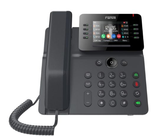 Fanvil V64, IP-telefon, Sort, Kablet håndsett, Bord/Vegg, 12 linjer, 1000 oppføringer