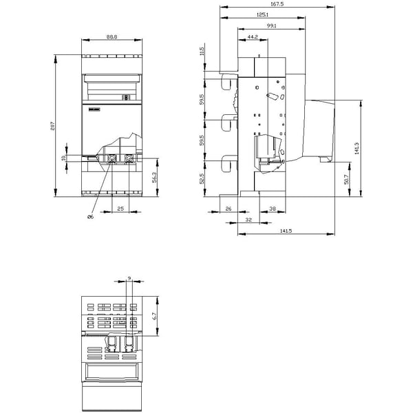 Siemens 3NP11231BC22 Sicherungslasttrennschalter 3polig 160 A 690 V/AC 1 St., IP40, 1 stykker, 1,07 kg, 228 mm, 187 mm, 100 mm