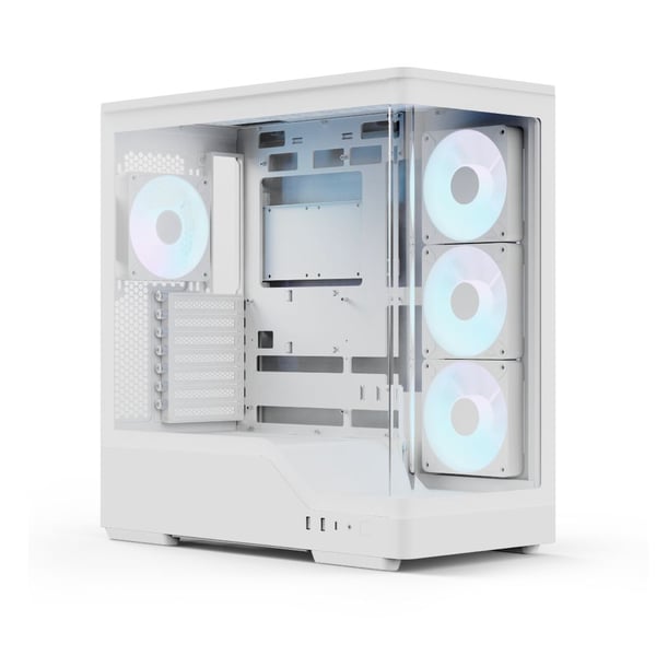 AeroCool P500A-WT-v1 midtowerchassi ATX, vit, härdat glas x2
