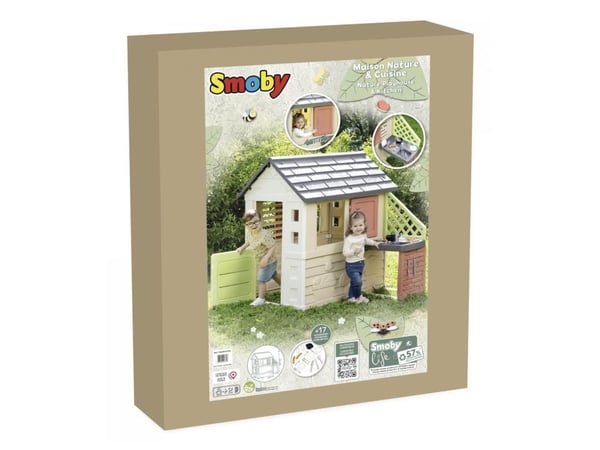 Smoby Life Nature 810739 leikkimökki kesäkeittiöllä, 17 tarviketta