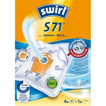 Swirl S 71, Pölypussi, Valkoinen, 4 kpl