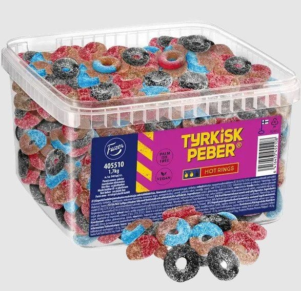 Fazer Turkish Pepper Hot Rings løsv up, 1,7 kg