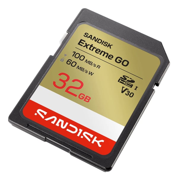 SanDisk Extreme Go - Flashminnekort - 32 GB - Video Class V30 / UHS-I U3 - SDHC UHS-I