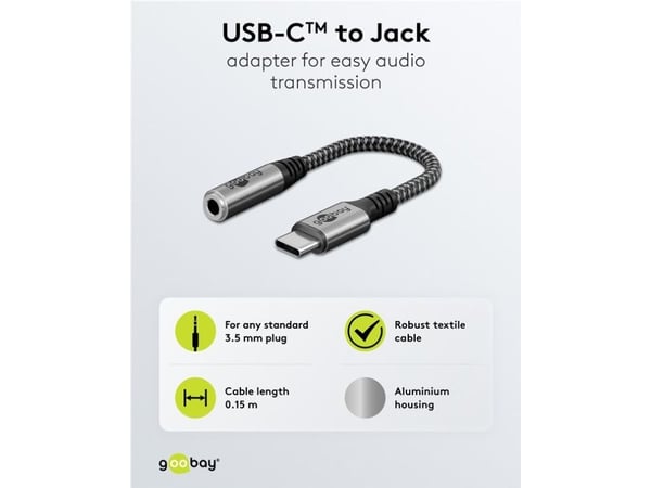 USB-C™ till jackadapter, 3,5 mm AUX