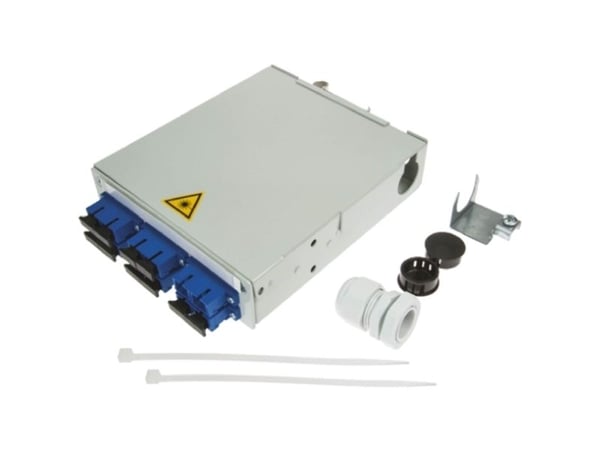 Telegärtner STX DIN-skinnefordeler med 6xSC dupleks, enkeltmodus, skjøtekassett, pigtails, 12x E9/125, SC, farget og klar for skjøting (H82050E0002) Telegärtner STX DIN-skinnefordeler med 6xSC dupleks, enkeltmodus, skjøtekassett, pigtails, 12x E9/125, SC, farget og klar for skjøting (H82050E0002)