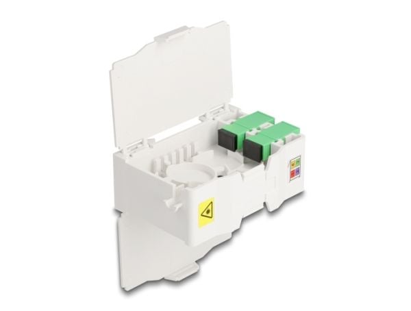 Delock fiberoptisk kopplingsbox för DIN-skena med skarvhållare och 4 x SC Simplex-koppling