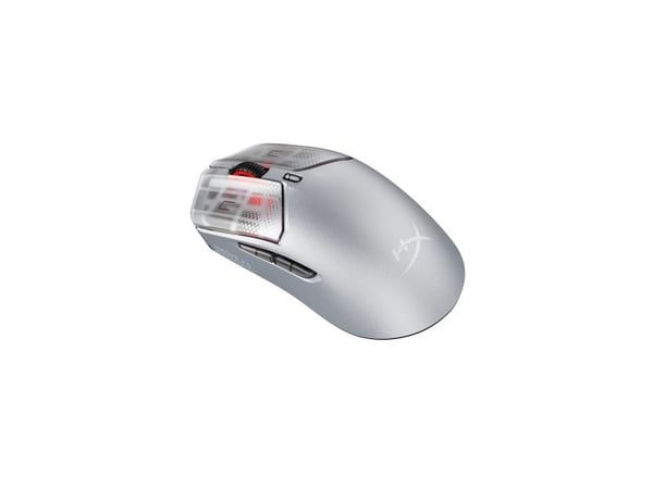 HyperX Langaton Pulsefire Haste 2 S -pelihiiri (hopea), Molempikätinen, RF Wireless + Bluetooth + USB Type-C, 3200 DPI, Hopea