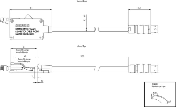 Siemens 6AV2181-5AF05-0AX0, 245 mm, 278 mm, 62 mm, 572 g