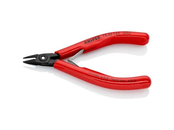 Knipex 75 52 125, Pihdit viistolla leikkauspinnalla, 1,05 cm, 1,4 cm, 5,5 mm, 0,8 mm, Terästä