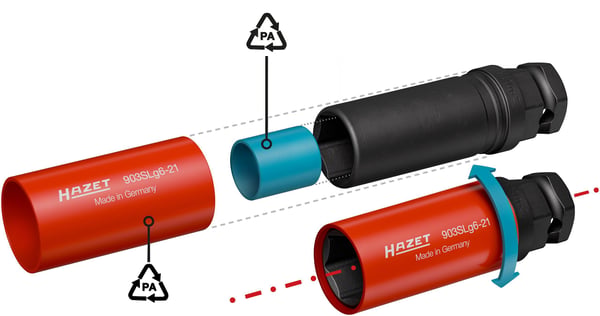 HAZET 903SLG6-21, Iskuhylsysarja, Brittiläinen