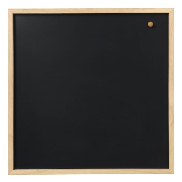 Magnetisk NAGA kridttavle 60x60 cm sort med 2,5 cm ramme i gummitræ