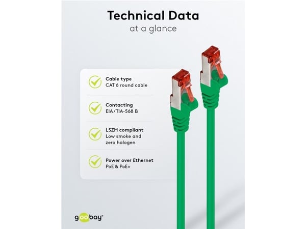Goobay 67507, 1 m, Cat6, S/FTP (S-STP), RJ-45, RJ-45, Grön, Röd