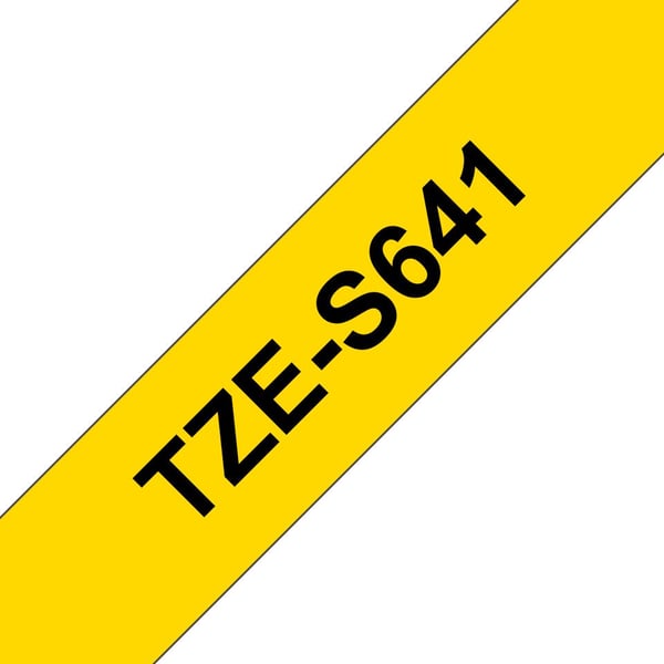 Brother TZS641 - Svart på gult - Rull (1,8 cm x 8 m) laminert teip - for P-Touch PT-1650, 18, 1830, 1880, 1950, 1960, 2100, 2110, 2430, 2700, 2710,...