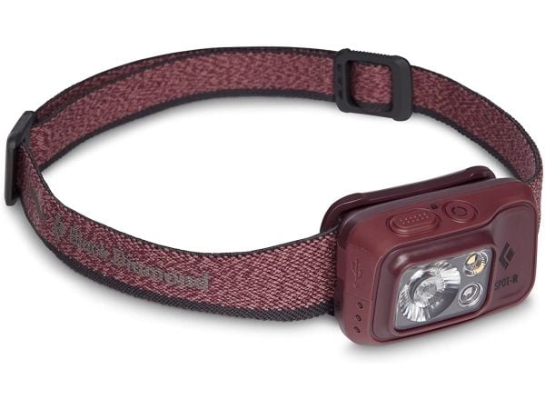 Black Diamond Spot 400-R, Taskulamppu otsanauhalla, Bordeaux, Painikkeet, 1 m, IP67, 400 lm
