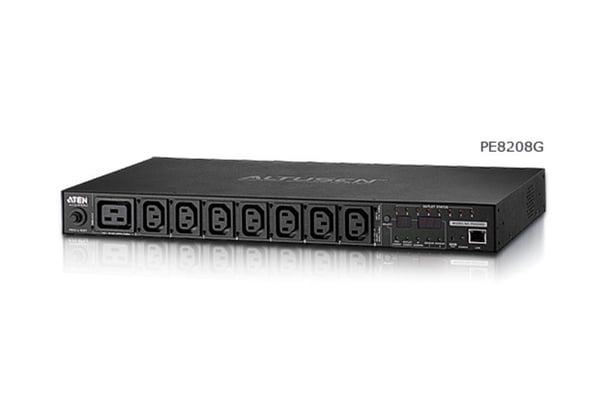 ATEN PE8208G eco PDU - Strømfordelerenhet (kan monteres i rack) - AC 100-240 V - 3840 watt - Ethernet 10/100 - inngang: IEC 60320 C20 - utgangskont...