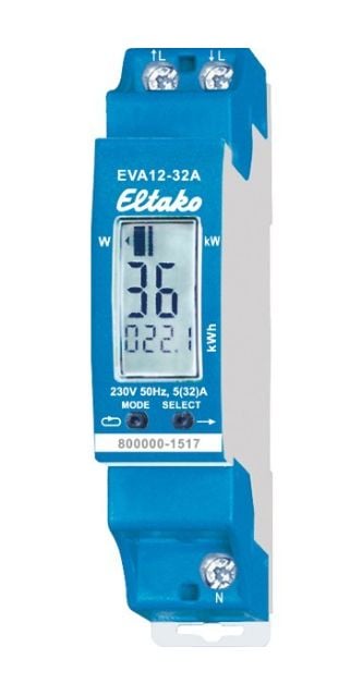 ELTAKO EVA12-32A Maksimivirta 32A Energiankulutuksen näyttö (28032411)