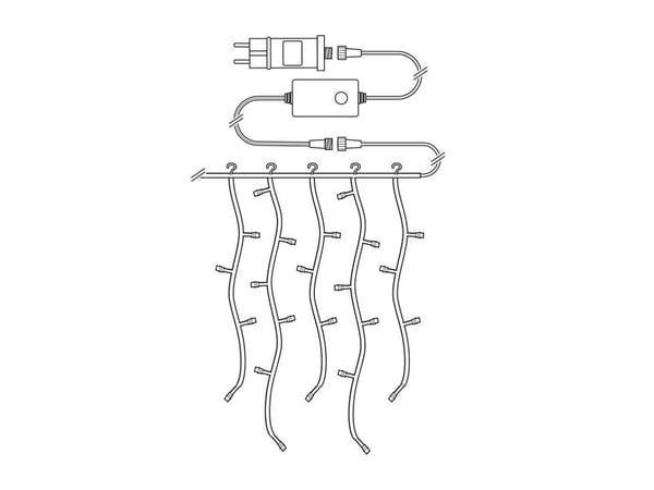 Nedis WIFILXC03W250, Kjede, Hvit, IP65, Svart, 240 ampuller, LED