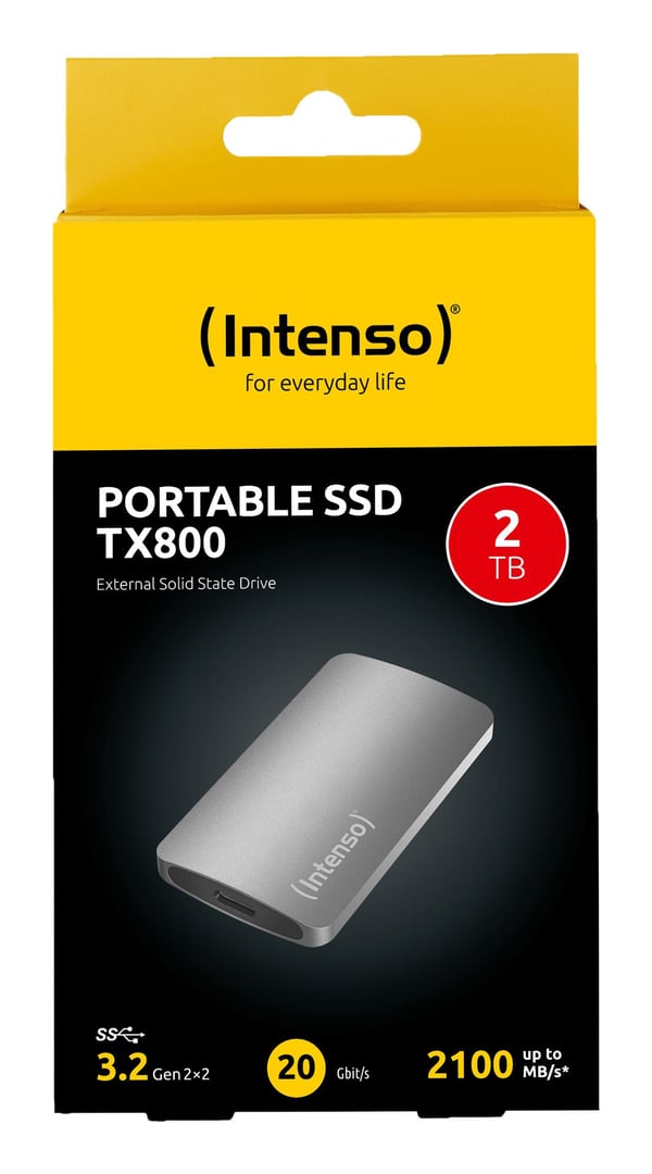 Intenso TX800 3828470 ulkoinen SSD 2 TB USB 3.2 Gen 2x2, antrasiitti