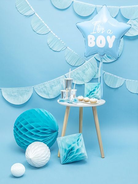 PartyDeco FB22P-001J-KARTON, Sininen, Valkoinen, Star, Kalvo, Juhlateema, 48 cm, 50 kpl