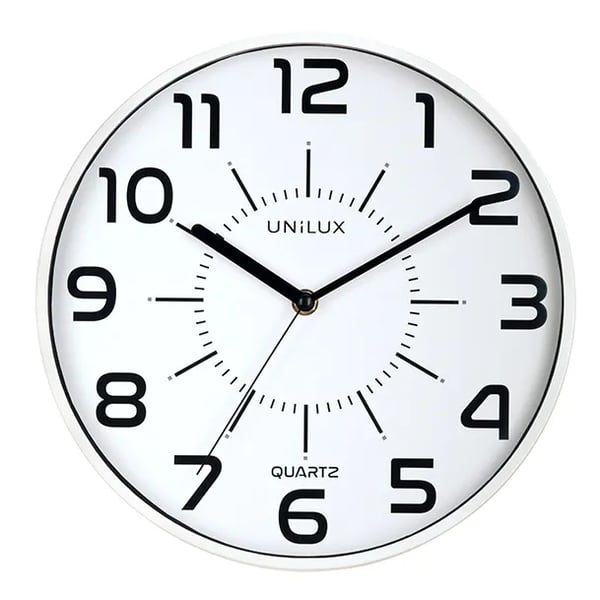 Väggklocka Unilux POP vit - Quartz System