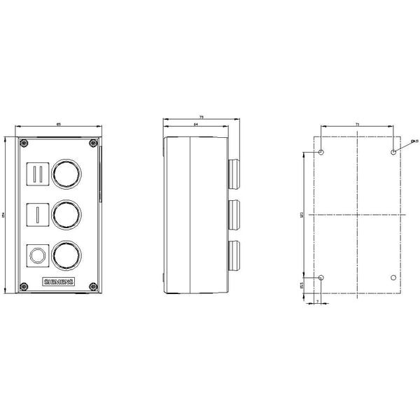 Siemens 3SU18030AD002AB1 3SU1803-0AD00-2AB1 Kaappi IP66, IP67, IP69/IP69K 1 kpl 1 kpl