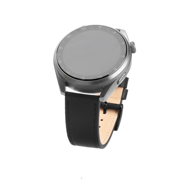 FIXED - KlocKräm för smart klocka - 22 mm, läder - 165 - 215 mm - svart