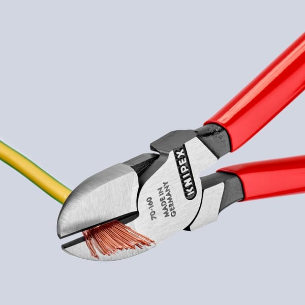Knipex 70 01 160, Avbitertang, 4 mm, Kromvanadiumstål, Plast, Rød, 50 mm