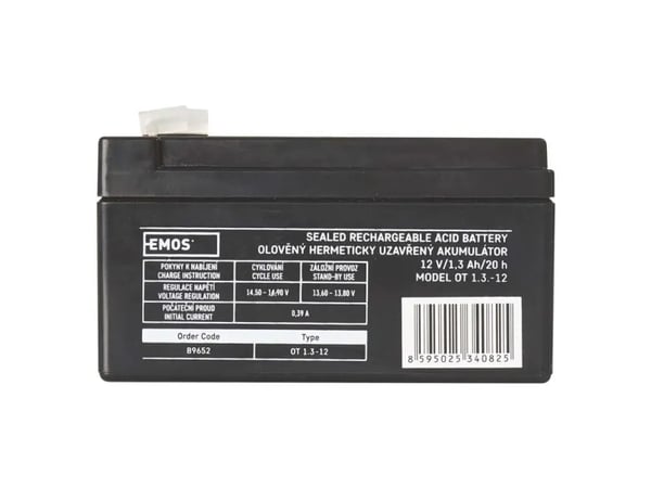 Emos 1201000600, Ladattava akku, Sealed Lead Acid (VRLA), 12 V, 1 kpl, 1300 mAh, 5 vuosi/vuosia