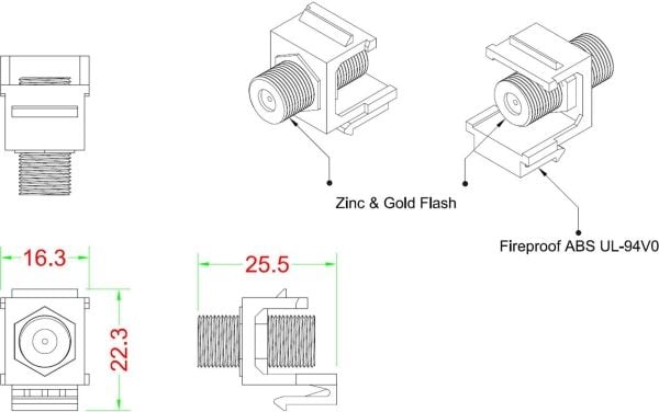 Renkforce RF-KS-FKP F-kiinnitysmoduuli Keystone