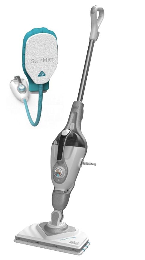 Black & Decker Steam-Mop + SteaMitt, Steam mop, 0,5 l, Grå, Knapper, 8 m, 1600 W