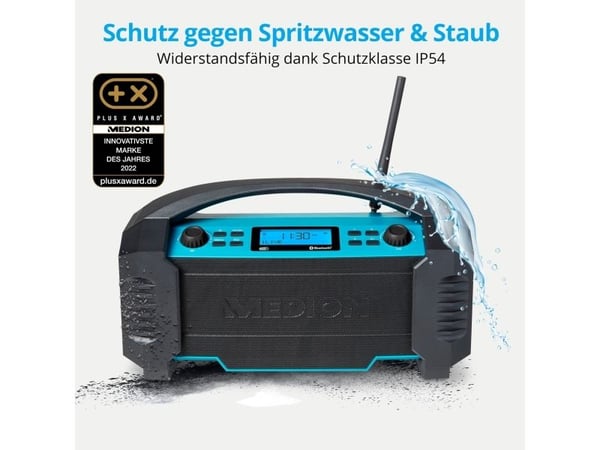 MEDION LIFE E66050, Arbeidsplass, Analog og digital, AM, DAB+, FM, MW, 15 W, LCD, Blå