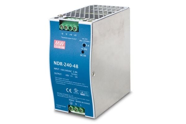 MEAN WELL DR-240-48 - Nätaggregat (kan monteras på DIN-skena) - AC 100-240 V - 240 watt - aktive PFC
