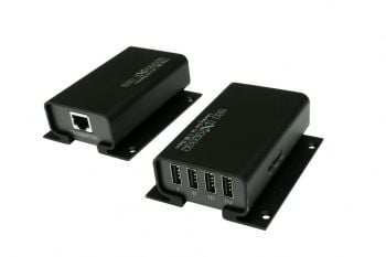 EXSYS EX-1444, Nätverkssändare och -mottagare, 100 m, Cat5, Cat6, Svart, CE, FCC, -40 - 75 ° C