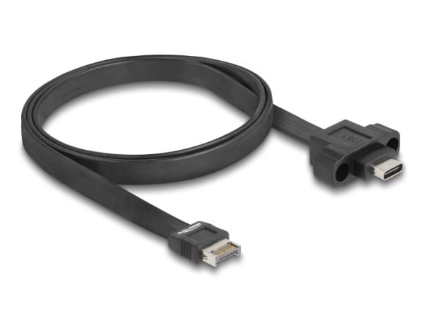 Delock - USB-kabel - 20 pin USB Typ E (hane) Nyckel A till USB-C (hona) kan monteras på panel - 5 V - 1.5 A - 75 cm - platt, upp till 10 Gbps dataö...
