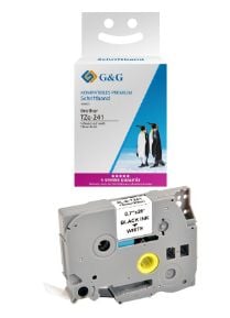 G&G 5T241-TD, Valkoinen, Brother, Brother PTouch 1010 Brother PTouch 1750 Brother PTouch 18R Brother PTouch 2100VP Brother PTouch..., 1,8 cm, 8 m