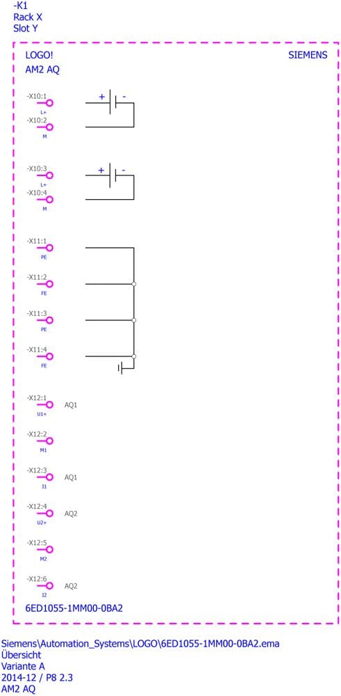LOGO! AM2 , expansionsmodul,AQ expansionsmodul, PU: DC 24V, 0/4-20MA 2AQ, 0-10V