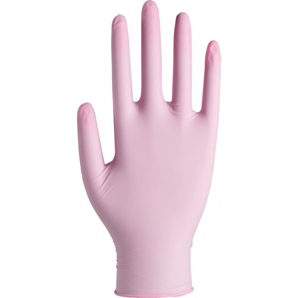 Undersøkelseshanske, ABENA Classic Sensitive, L, rosa, nitril, pudderfri - (100 stk.)