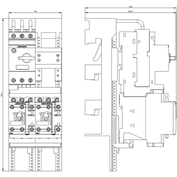 Siemens 3RA2220-1HD24-0AP0 3RA22201HD240AP0 Forbrugsafgrening Motorydelse ved 400 V 3 kW 690 V Nominel strøm 6.5 A