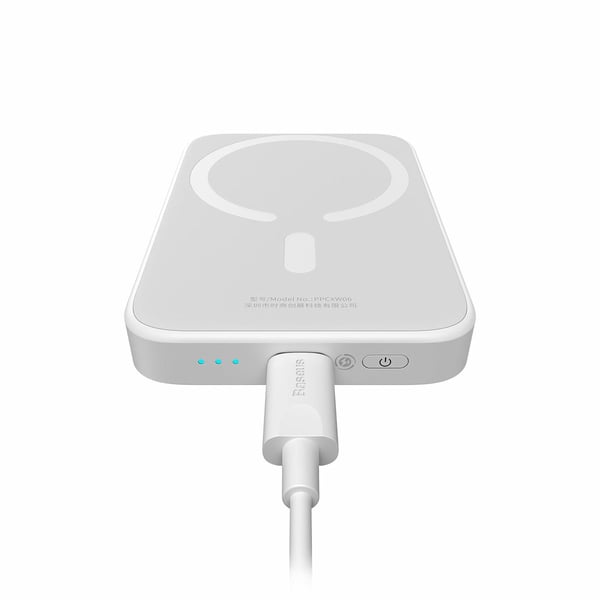 Baseus P10059002223-00, 6000 mAh, Trådlös laddning, 20 W, Vit