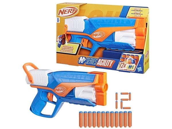Nerf N Series Agility F8629 dartblaster, 6-dartstrumma, 12 N1-dartpilar