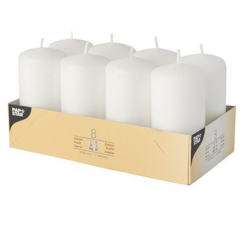 Papstar 17984, Cylinder, Hvit, 16 timer, 8 stykker Papstar 17984, Cylinder, Hvit, 16 timer, 8 stykker