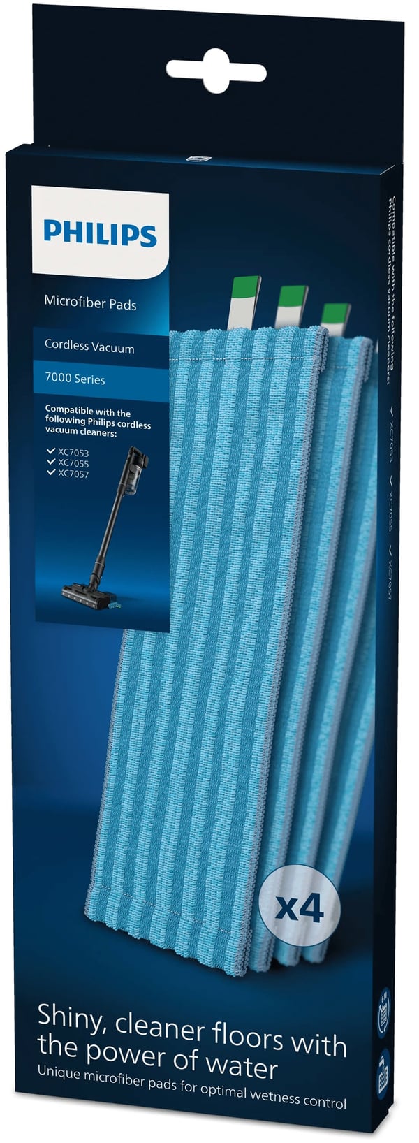Philips XV1670/02 mikrofibermoppdukar, 4-pack, för XC7053/XC7055/XC7057