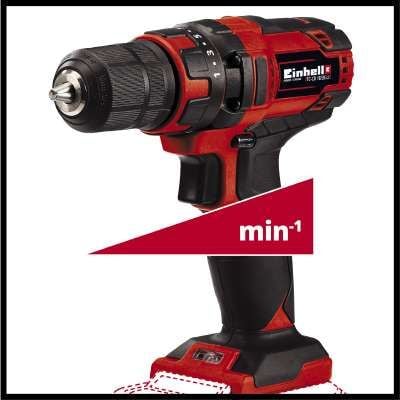 Einhell TC-CD 18/35 Li - Solo, Boremaskin med pistolgrep, Sort, Rød, 1 cm, 550 RPM, 1 RPM, 35 Nm - SOLO