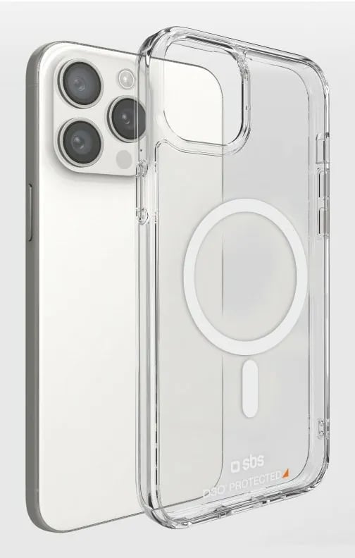 SBS D3O MagSafe deksel til iPhone 15 Pro - gjennomsiktig